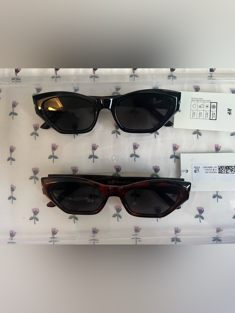 H&M Women's Cat Eye Sunglasses in Black and Tortoiseshell